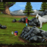 Kings Quest II - Adventure Gráfico (comandos em texto). Jogo clássico da Sierra. Não pode ser comprado hoje em dia, mas um remake (mais bonito, inclusive) foi feito e pode ser encontrado na internet.